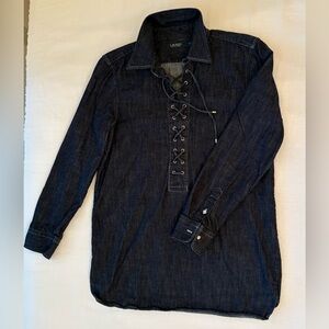 Ralph Lauren Dark Denim Lace-Up Shirt